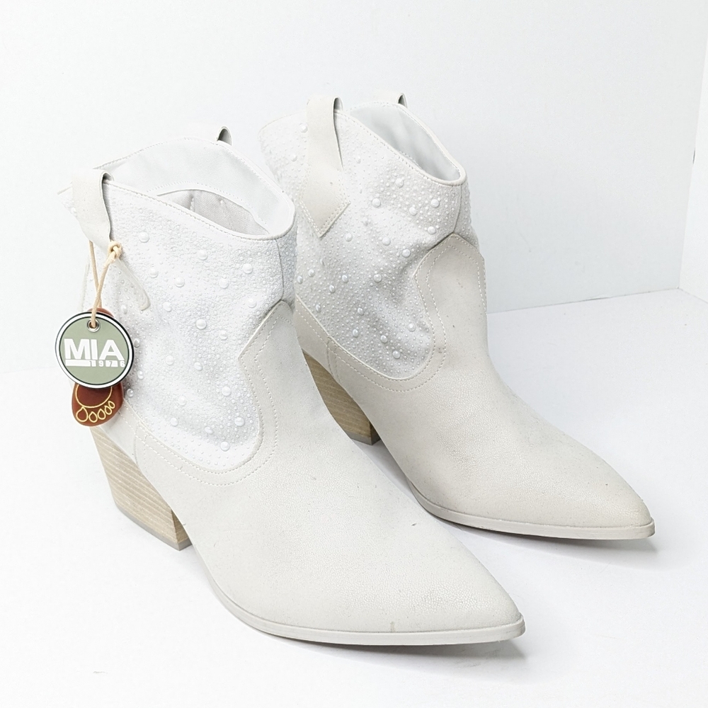 MIA Lauanne Ankle Booties, Silver, Women's 10 - Picture 1 of 7